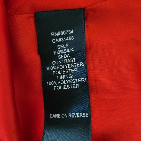 BCBG Silk Yellow Red Floral Strapless Mini Dress Size 12 - Picture 10 of 16